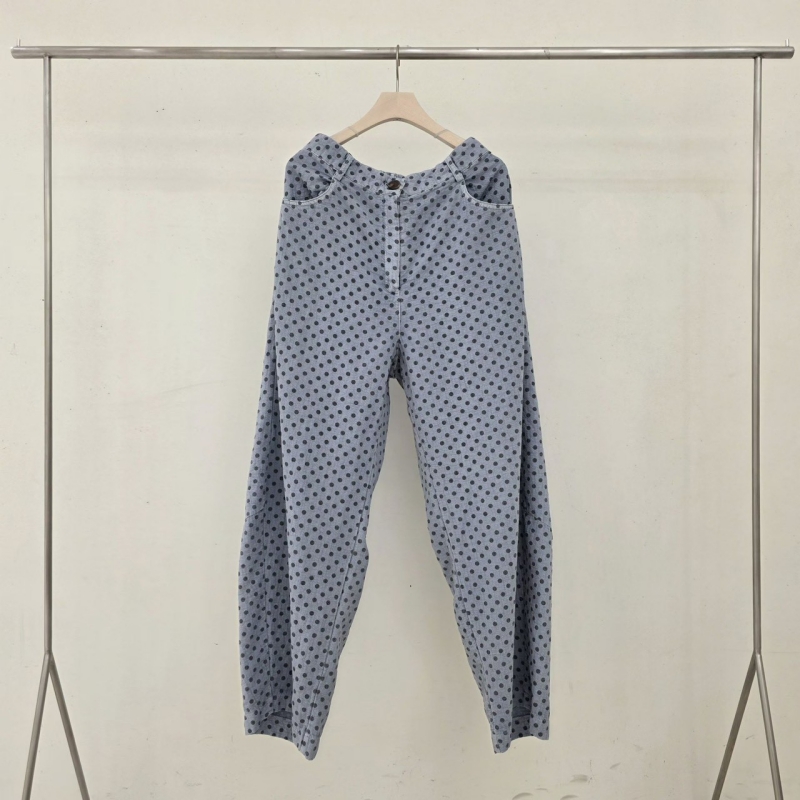 韓 細點點寬褲 4色 size