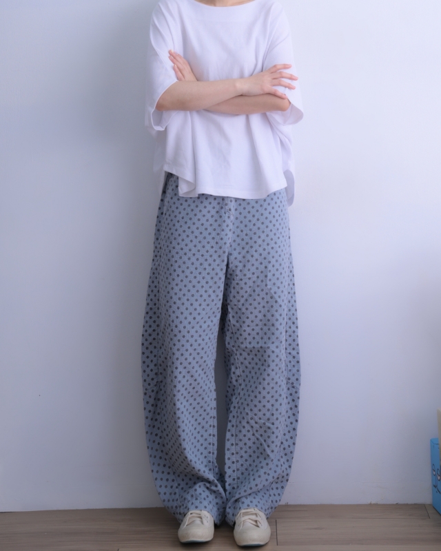 韓 細點點寬褲 4色 size