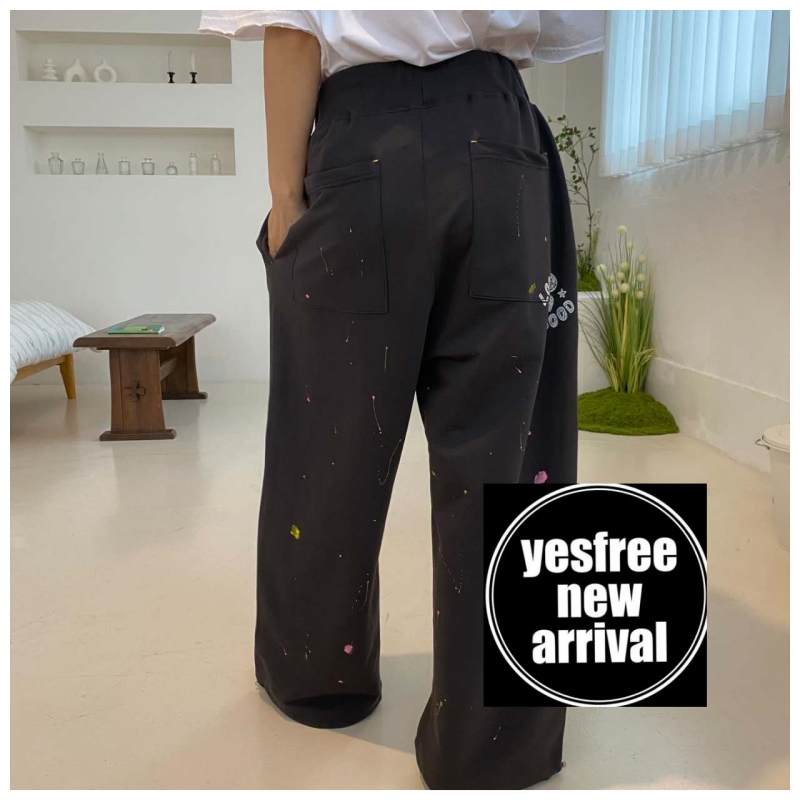 韓 潑漆感休閒褲 2色 size