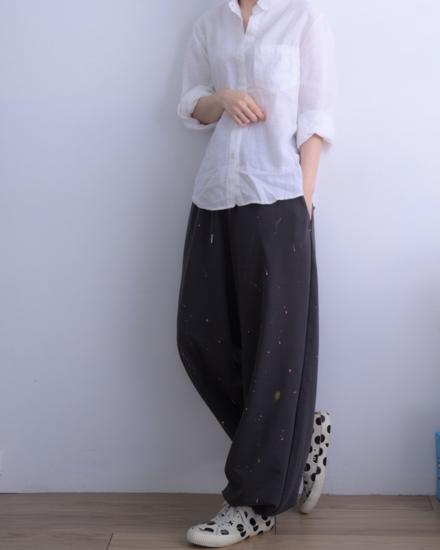 韓 潑漆感休閒褲 2色 size