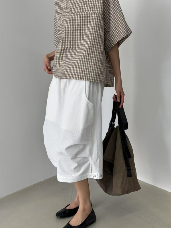 韓 下釦七分寬褲 3色