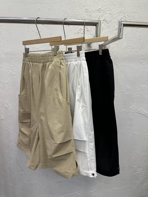 韓 下釦七分寬褲 3色