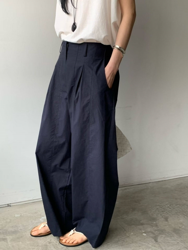 韓 小打摺後腰鬆緊寬褲 3色