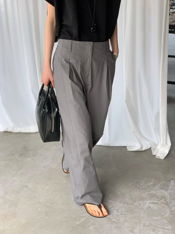 韓 小打摺後腰鬆緊寬褲 3色