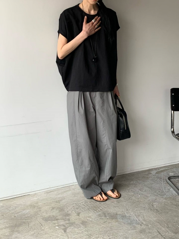 韓 小打摺後腰鬆緊寬褲 3色