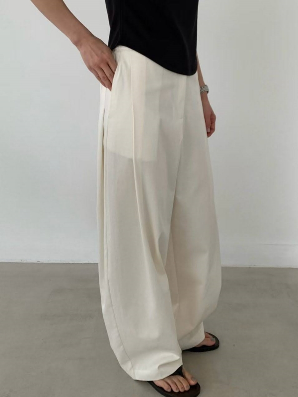 韓 側打摺寬褲 3色