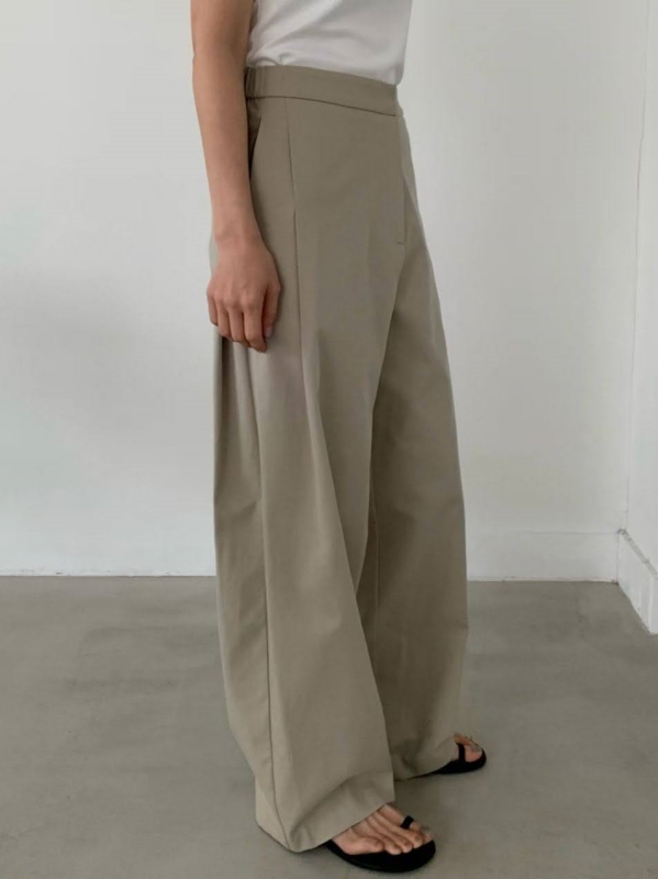 韓 側打摺寬褲 3色