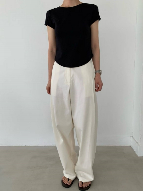 韓 側打摺寬褲 3色