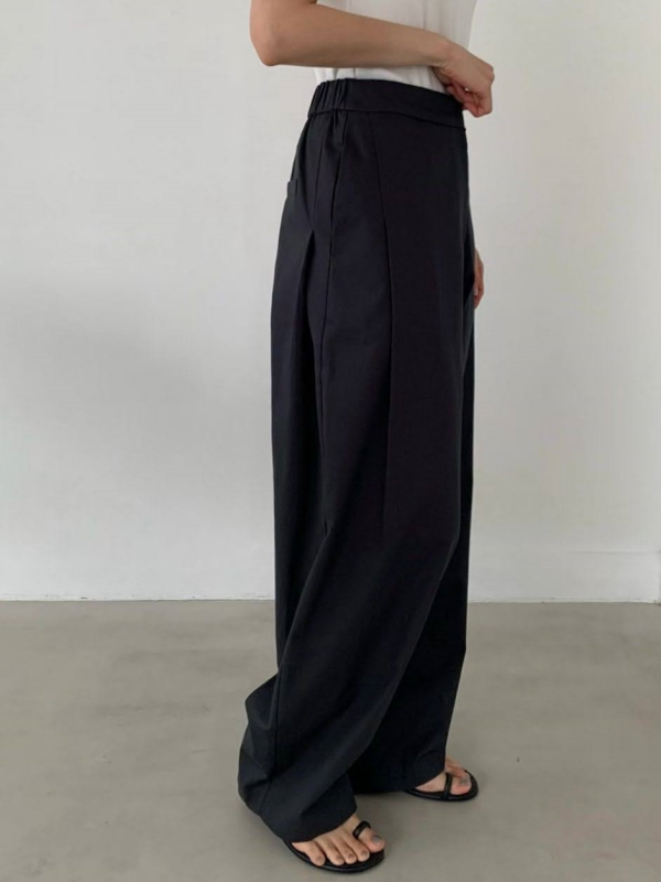 韓 側打摺寬褲 3色