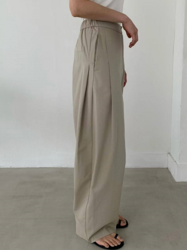 韓 側打摺寬褲 3色