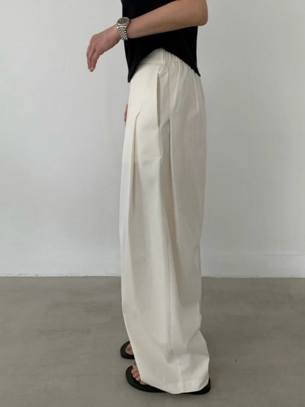 韓 側打摺寬褲 3色