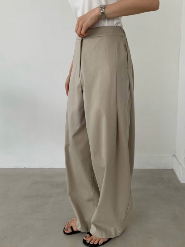 韓 側打摺寬褲 3色