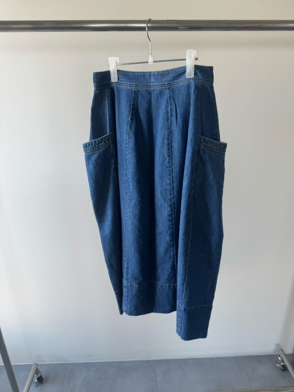 韓 大口袋寬褲裙