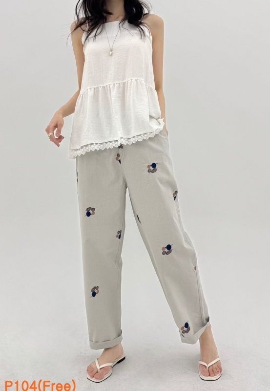 韓 葉子小寬褲 2色