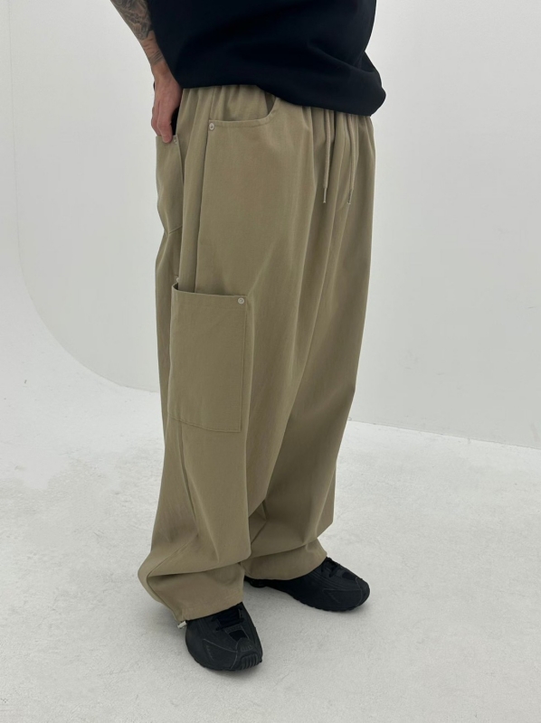 韓 低口袋素色休閒褲 3色