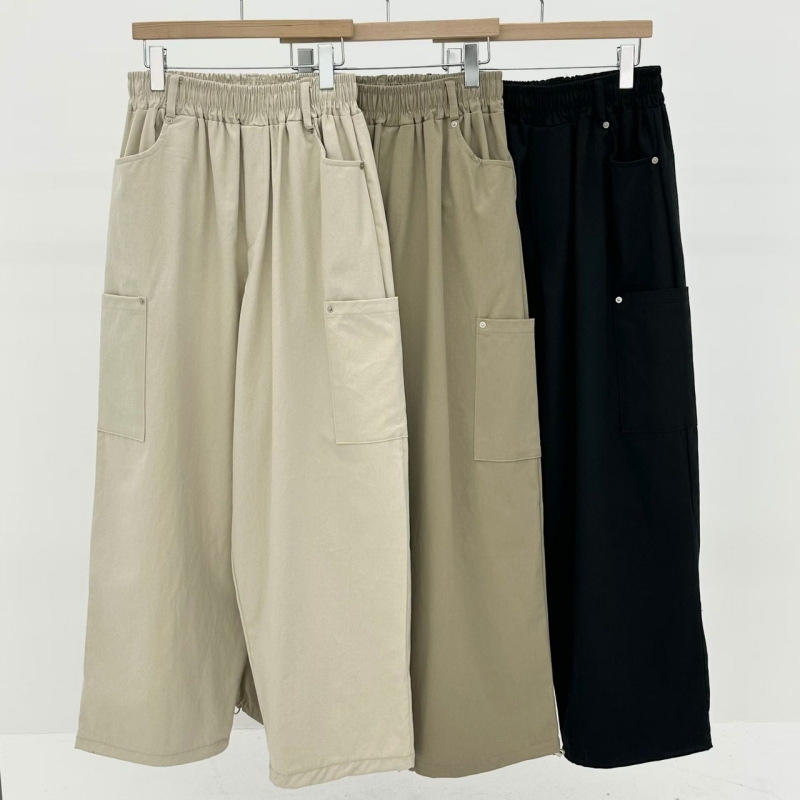 韓 低口袋素色休閒褲 3色
