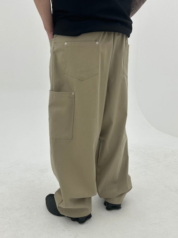 韓 低口袋素色休閒褲 3色