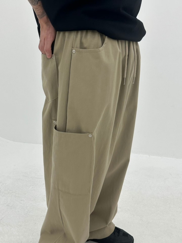 韓 低口袋素色休閒褲 3色