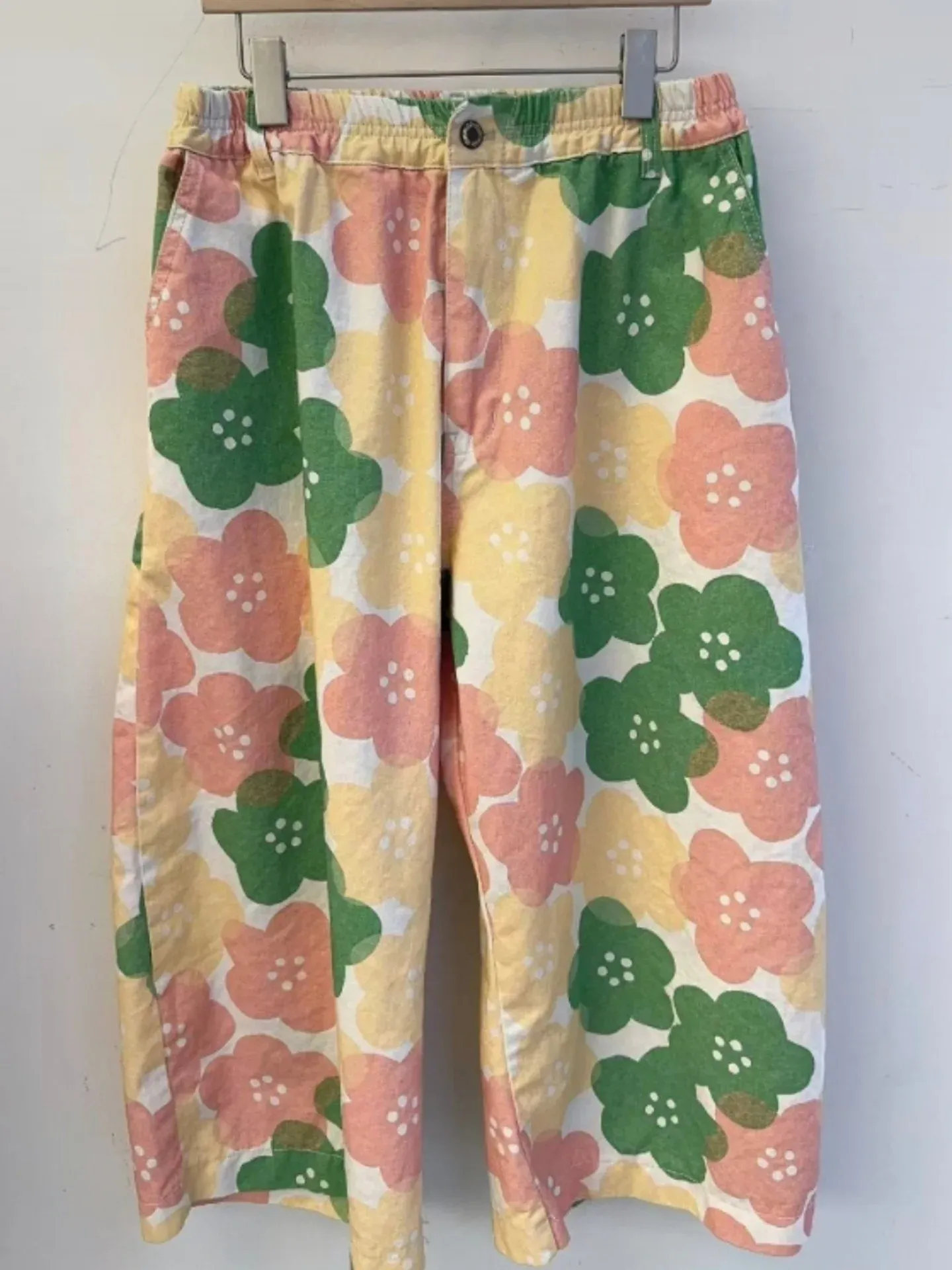 韓 可愛大花寬褲 3色