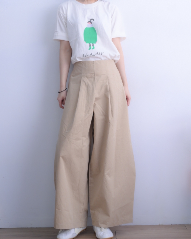 韓 側拉鍊寬褲 3色 size