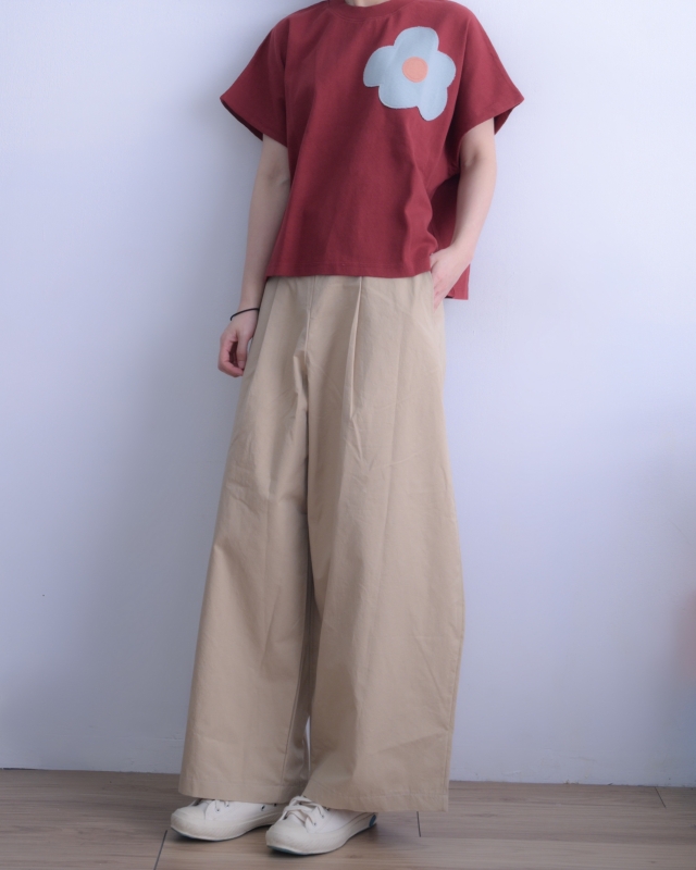 韓 側拉鍊寬褲 3色 size