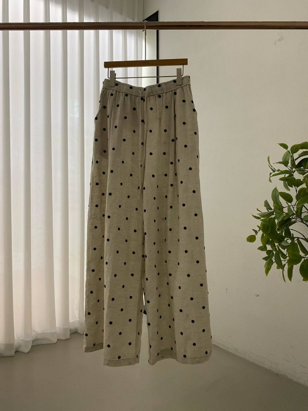韓 小點點寬褲 2色 size