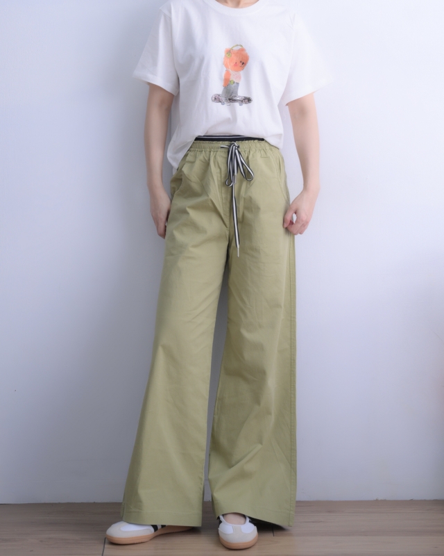 韓 腰頭織帶休閒褲 2色 size