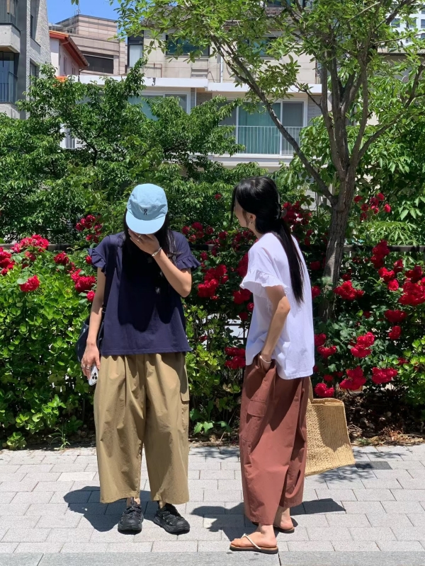 韓 側大口袋寬褲 3色 size
