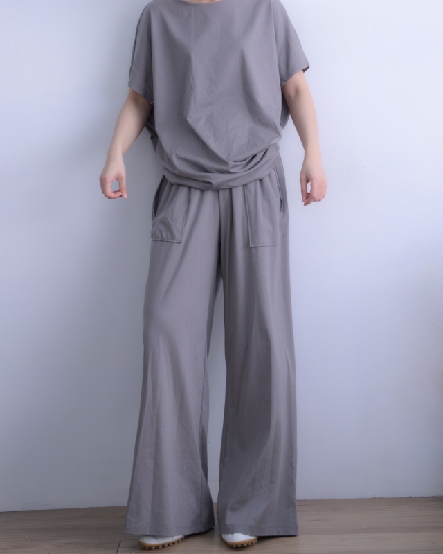 韓 腰鬆緊大口袋休閒褲 3色 size