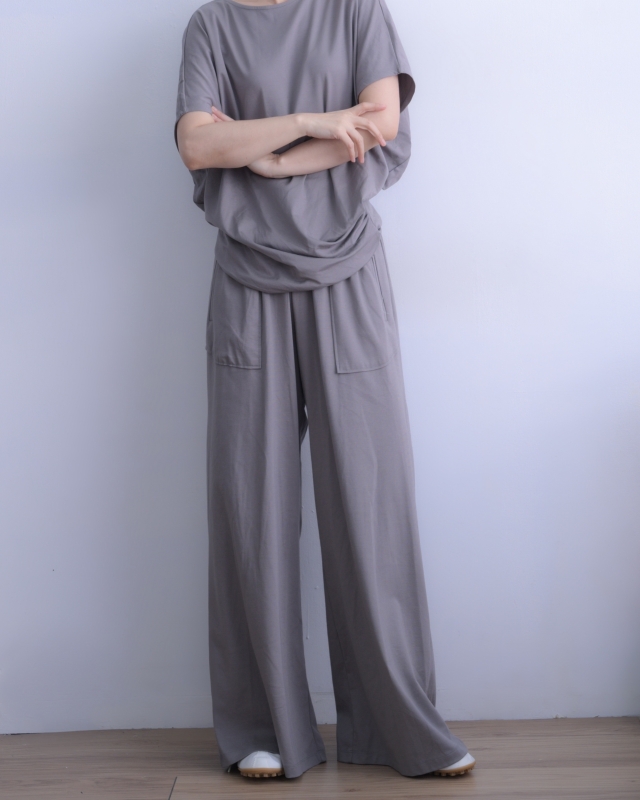 韓 腰鬆緊大口袋休閒褲 3色 size