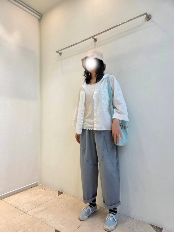韓 弧線休閒小寬褲 4色