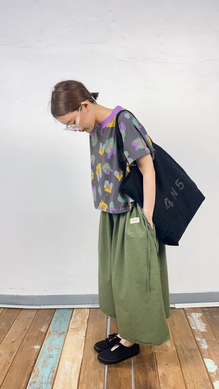韓 綁帶小標大寬褲 3色
