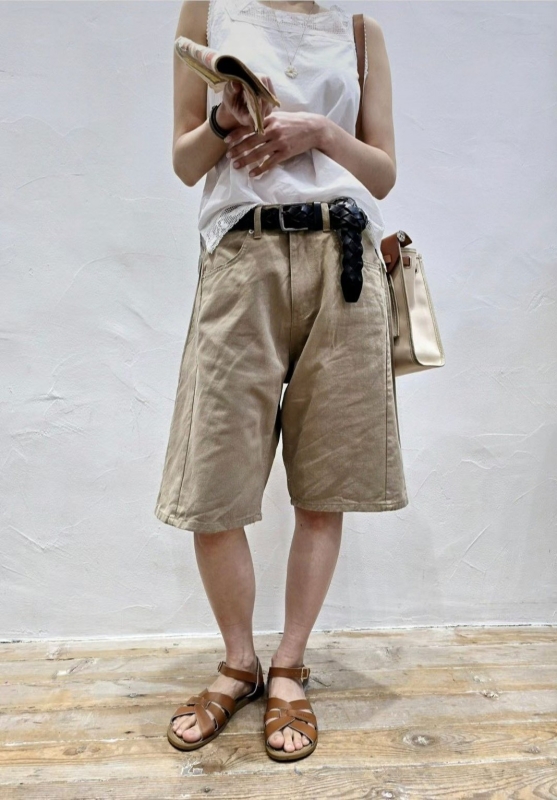 韓 棉質五分褲 2色 size