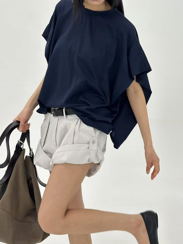 韓 可反捲短褲 2色