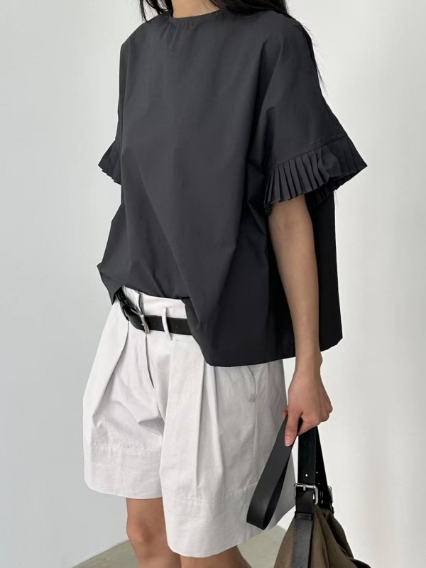 韓 可反捲短褲 2色