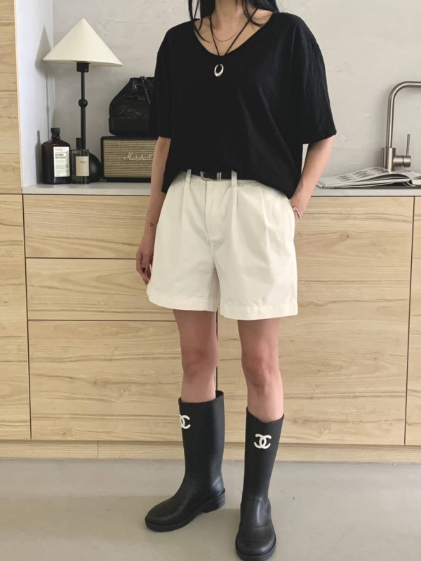 韓 前打折素色短褲 3色
