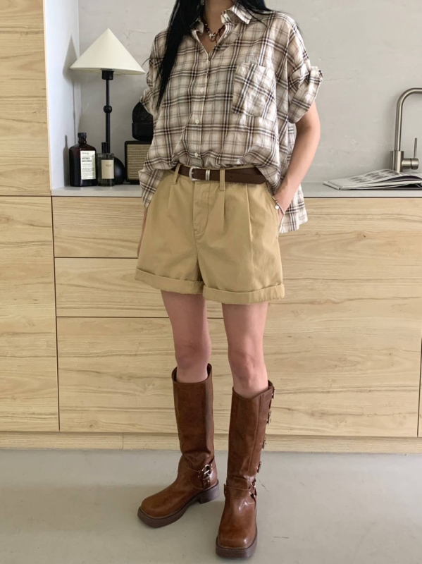 韓 前打折素色短褲 3色