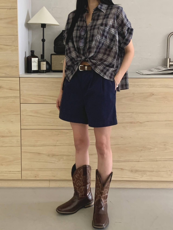 韓 前打折素色短褲 3色