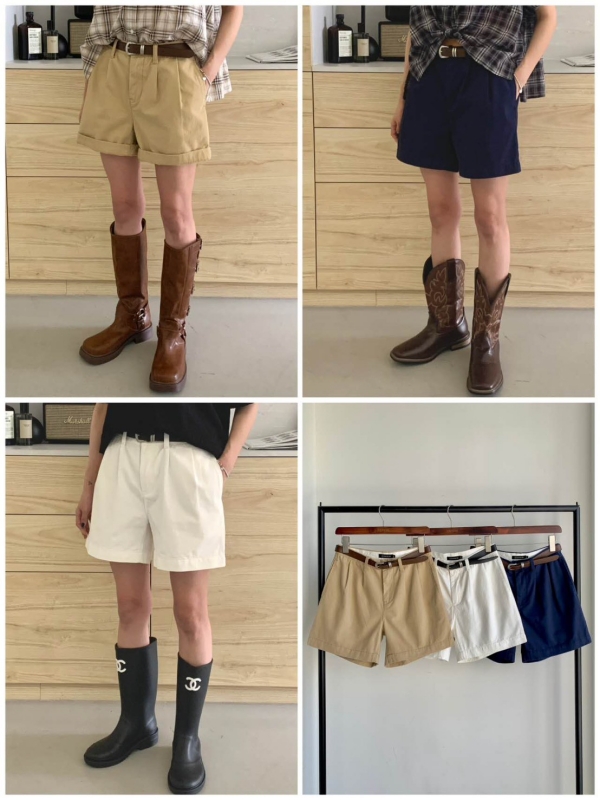 韓 前打折素色短褲 3色