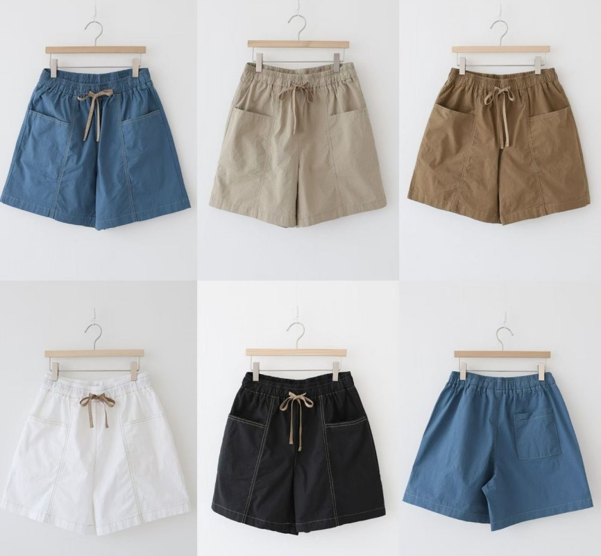 韓 二口袋素面短褲 5色