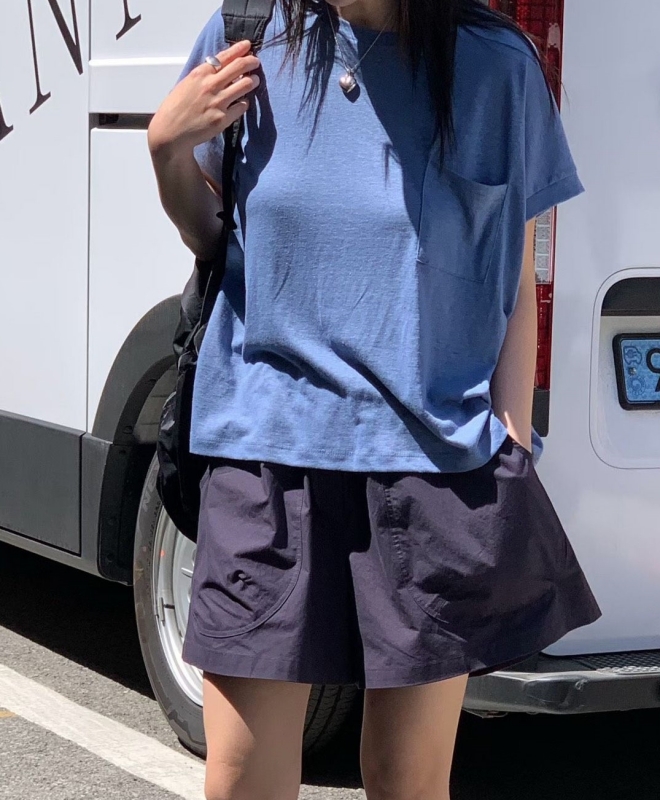 韓 大口袋腰鬆緊短褲 3色