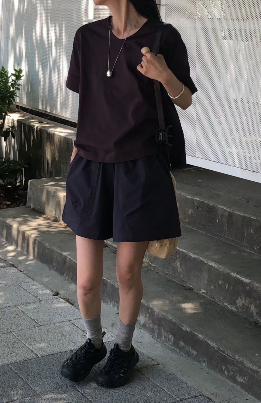 韓 大口袋腰鬆緊短褲 3色