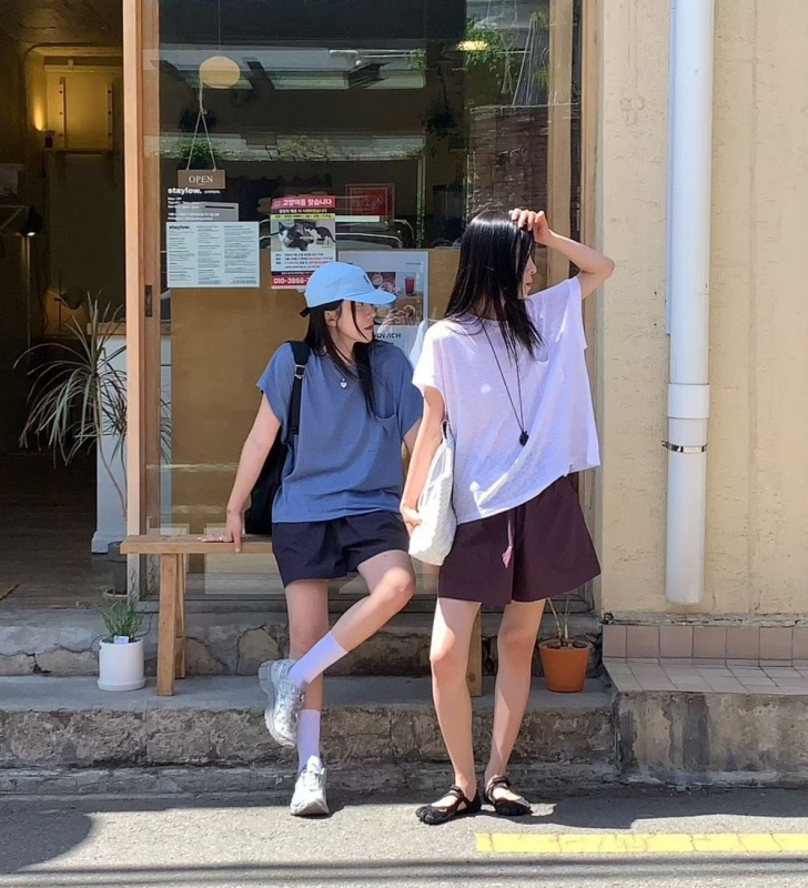 韓 大口袋腰鬆緊短褲 3色