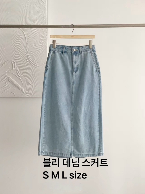 韓 淺刷色牛仔裙 size