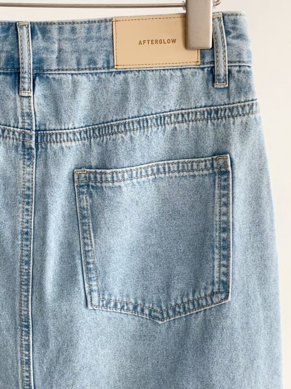 韓 淺刷色牛仔裙 size