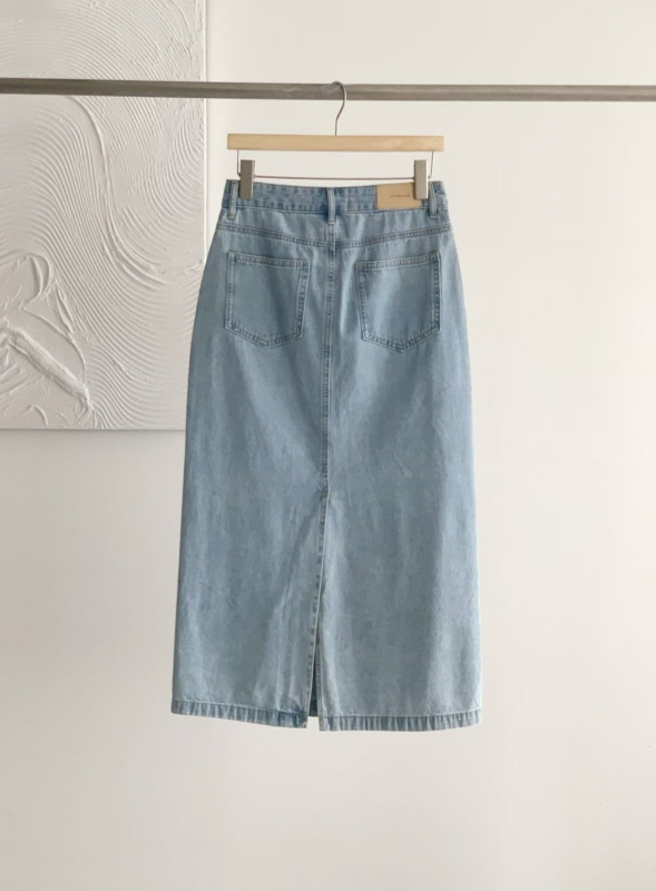 韓 淺刷色牛仔裙 size