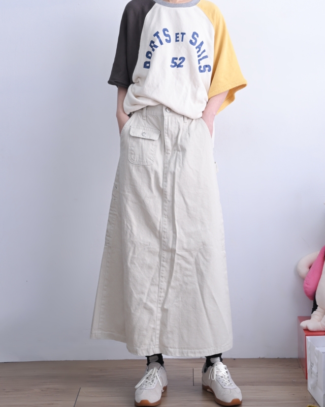 韓 小標休閒綿長裙 3色 size