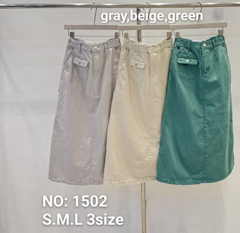 韓 小標休閒綿長裙 3色 size