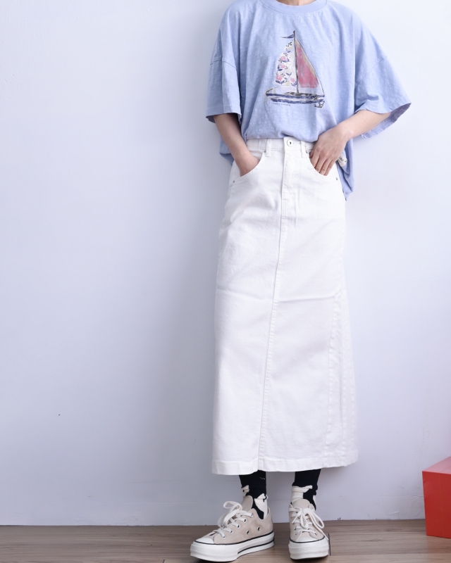 韓 素色棉質長裙 3色