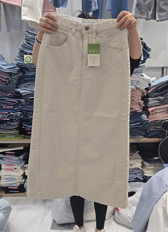 韓 素色棉質長裙 3色